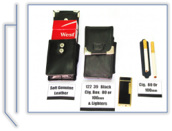 122  39  Black  Leather  Cigarette Case - Packet