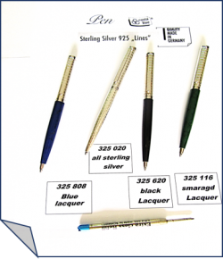 325 808 Blue  325 020 all Silver  325 620 Black  325 116 Smaragd