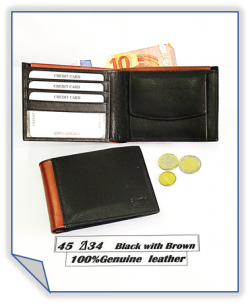 45  D34  Wallet  Black & Brown