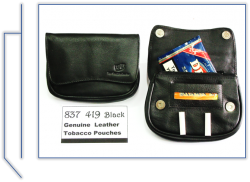 837  419 Black  Genuine Leather Tobacco Pouches