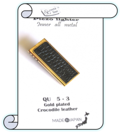 # Q U  5 - 3  Gold Plated Crocodile Leather