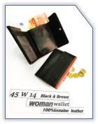 45 W14  Wallet Woman Black & Brown