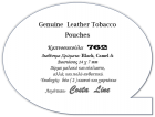 762  19  Black  GENUINE  LEATHER TOBACCO  POUCHES